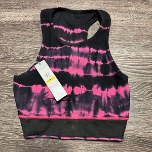 Calvin Klein Pink and Black Tie-Dye Sports Bra